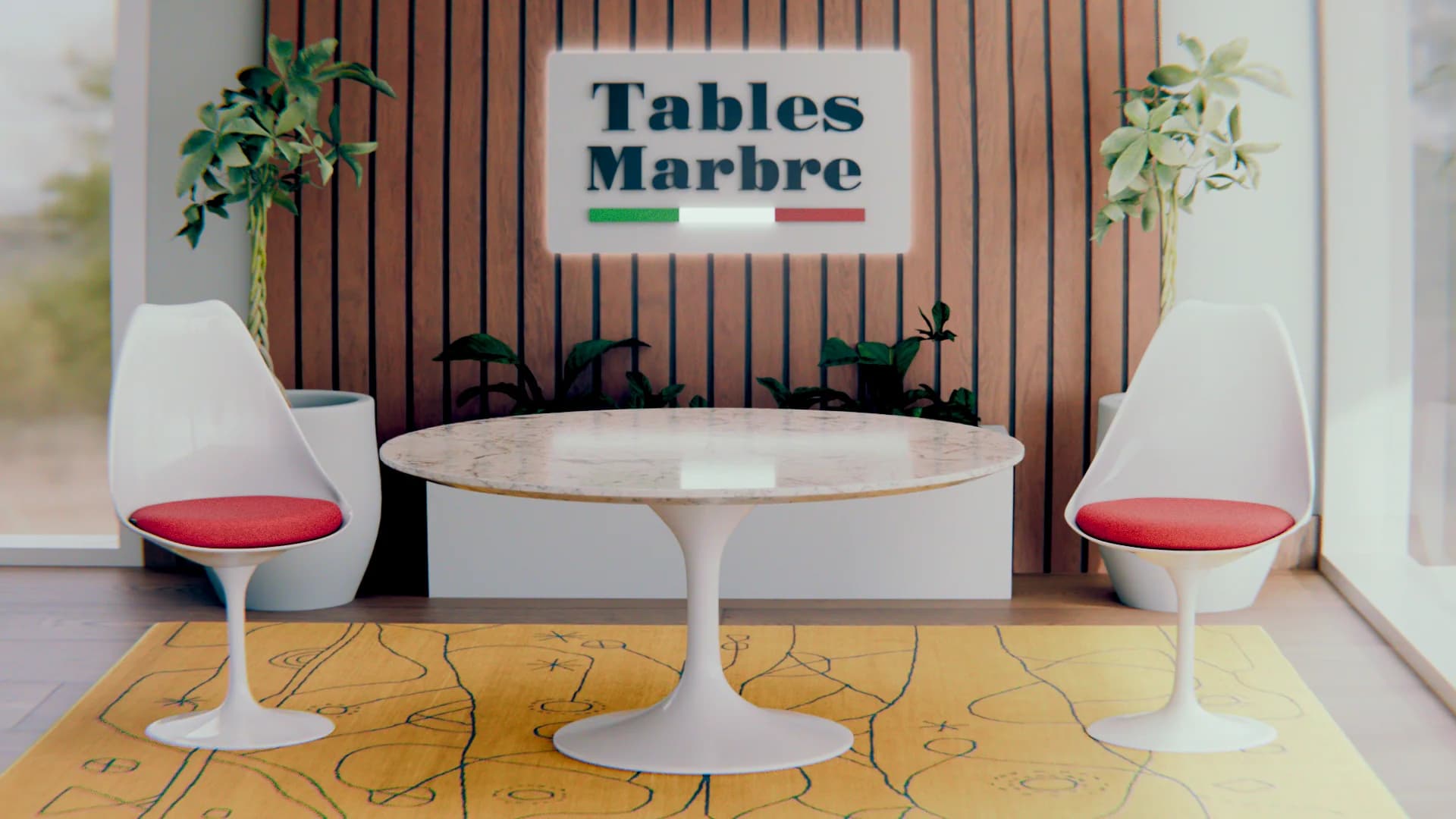 Rendu 3D Blender — table en marbre Montecarlo Designs